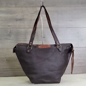 Anthropic Leathers Dark Brown Leather Tote Bag